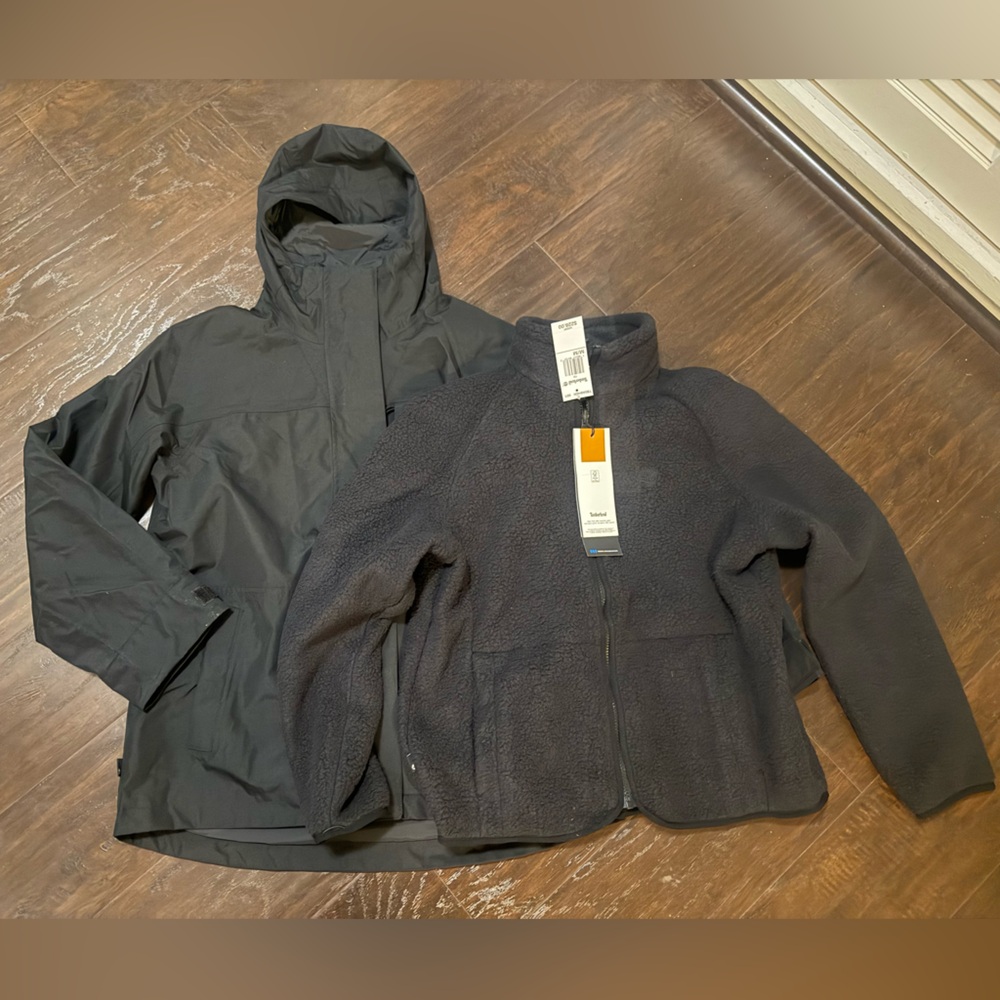 NWT- Timberland 3 in 1 winter jacket water resistant- size M Black